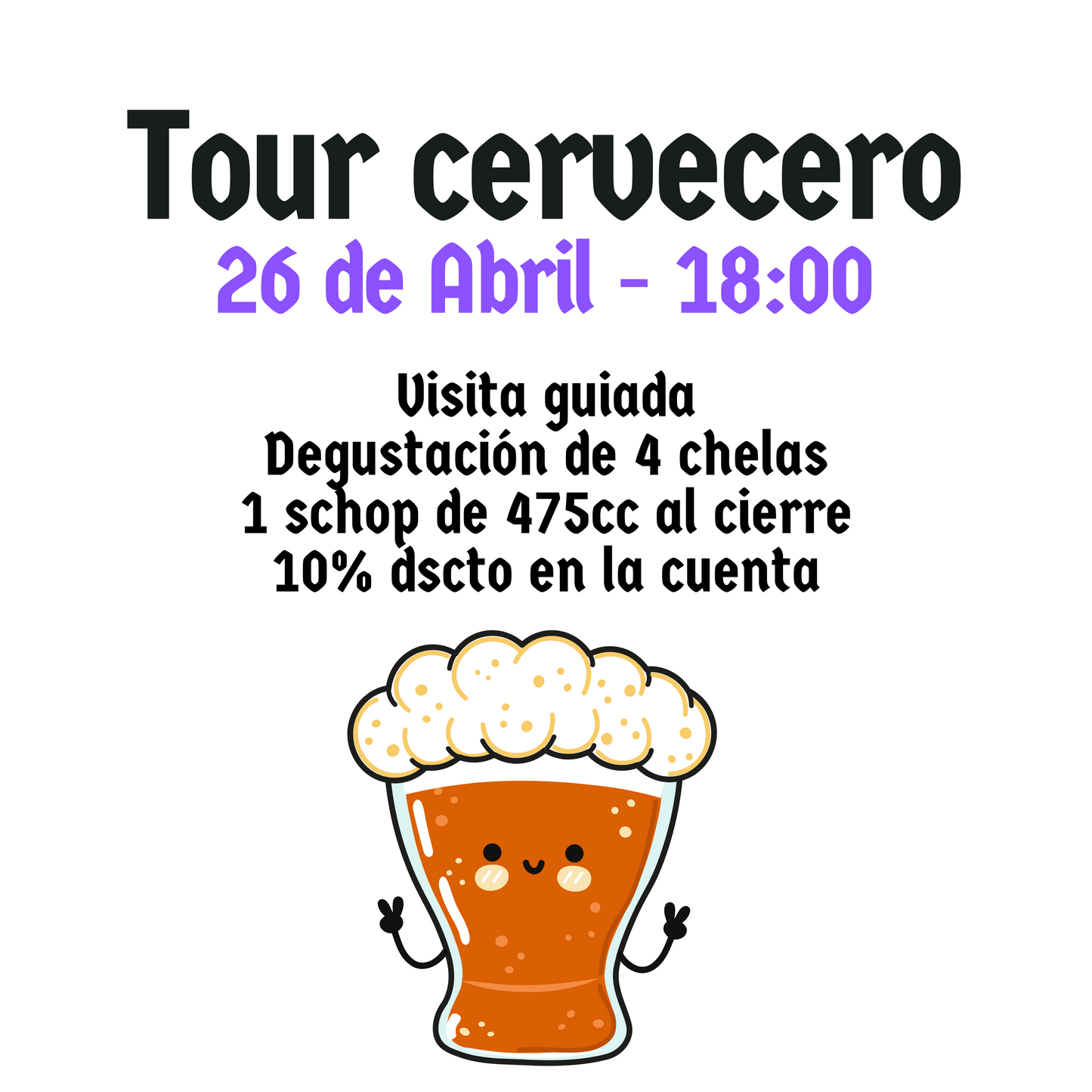 Tour cervecero - 26 de Abril