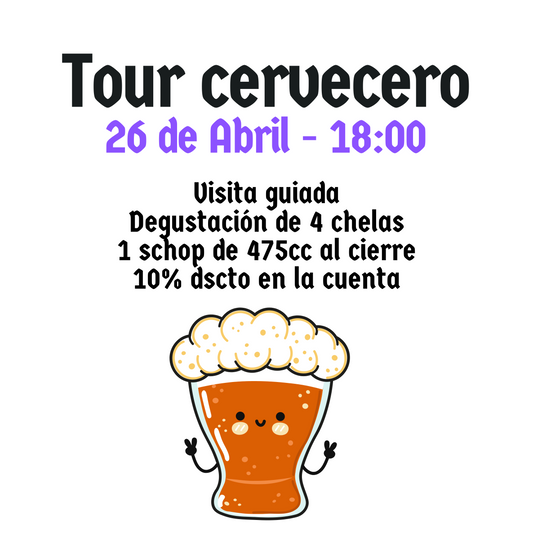 Tour cervecero - 26 de Abril
